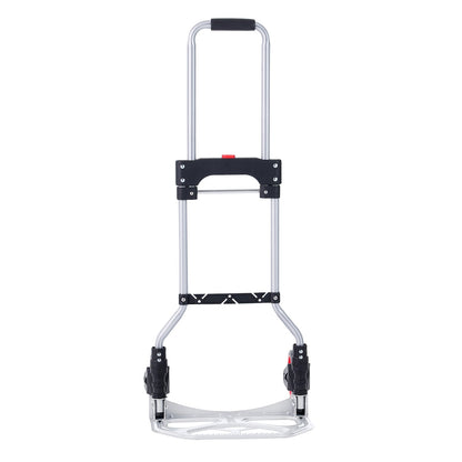 Folding Hand Truck, 80 kg Load Capacity, Aluminum Portable Cart, Convertible Hand Truck and Dolly with Telescoping Handle and Rubber Wheels, Ultra Lightweight Super Strong for Moving Warehouse