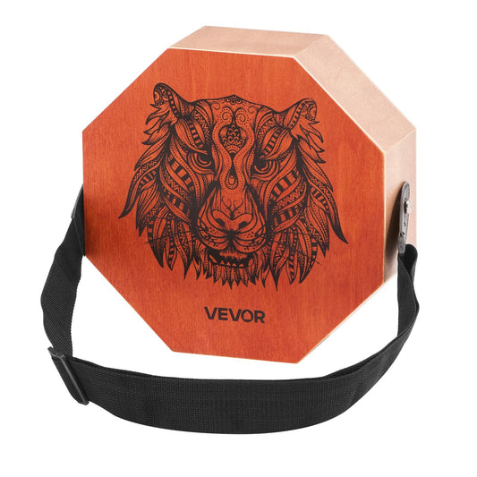 VEVOR Unique Cajon Box Drum, with Internal  Guitar Strings, Portable Wooden Percussion Box, Birch Wood Drum Musical Instrument with Adjustable Strap, for Beginners & Professionals, 295 x 295 x 100 mm