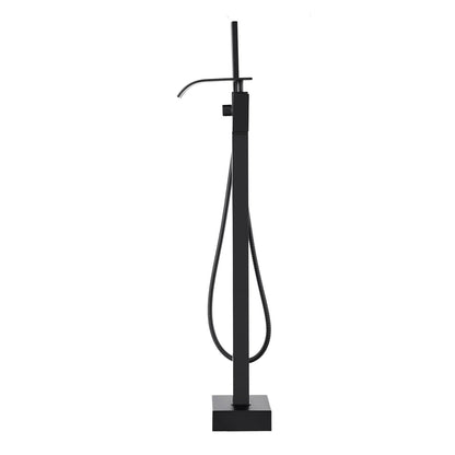 Freestanding Bathtub Faucet, Floor Mount, Freestanding Tub Filler, Shower Mixer Taps, Two Water Modes, 360° Swivel Spout, for Bathing & Showering Pet Bathing Cleaning Drains Toilet Flushing