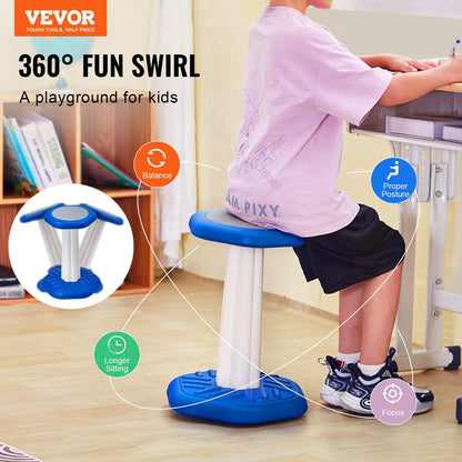 Kids Wobble Chair, Active Chair with Sponge Cushion, Wobble Stool Improves Focus, Posture and Calm Children, Ideal for Schools and Home, Age 7-14, Blue