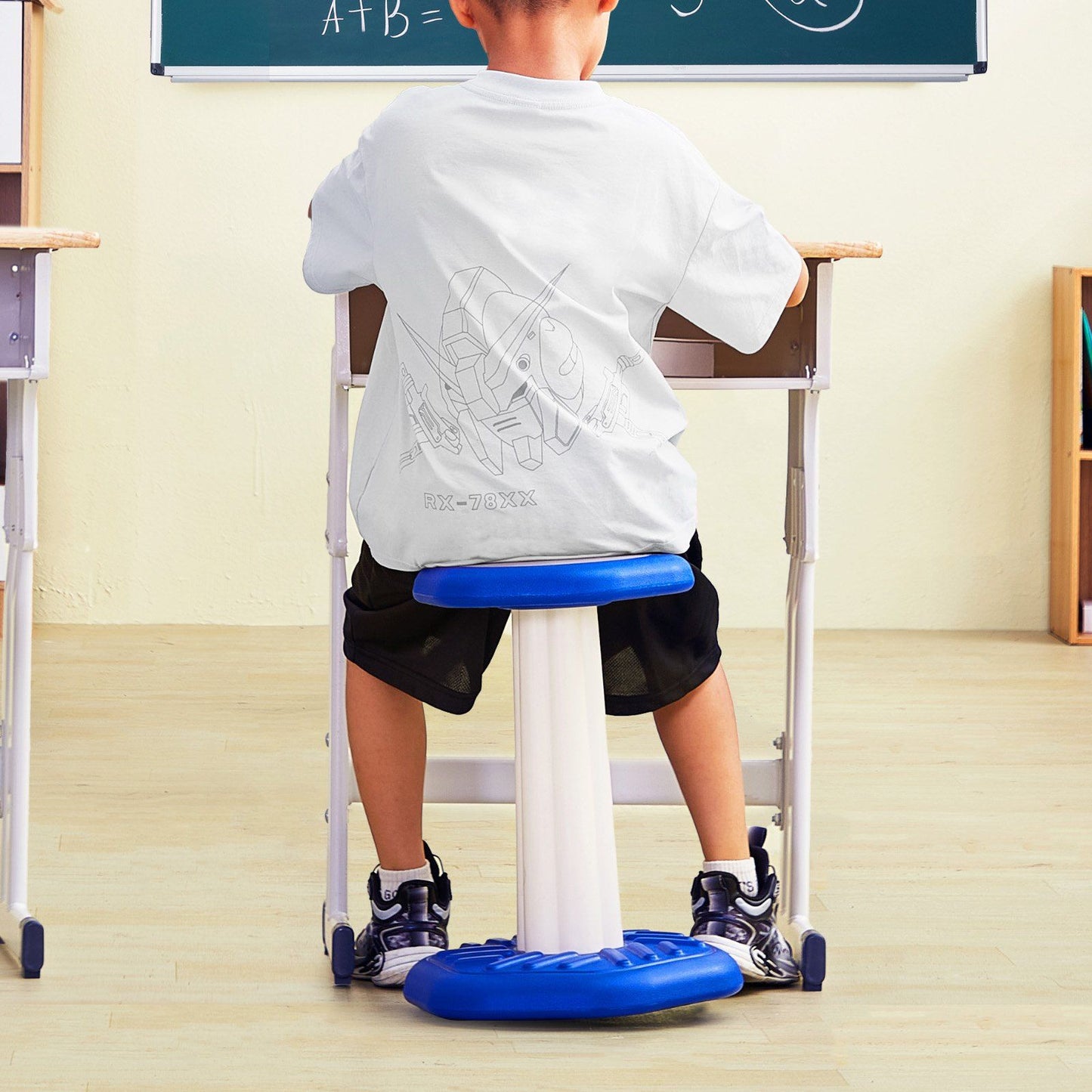 Kids Wobble Chair, Active Chair with Sponge Cushion, Wobble Stool Improves Focus, Posture and Calm Children, Ideal for Schools and Home, Age 7-14, Blue