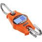 Digital Crane Scale, 660 lbs/300 kg, Industrial Heavy Duty Hanging Scale with Cast Aluminum Case & LCD Screen, Handheld Mini Crane with Hooks for Farm, Hunting, Fishing, Outdoor, Garage (Orange)