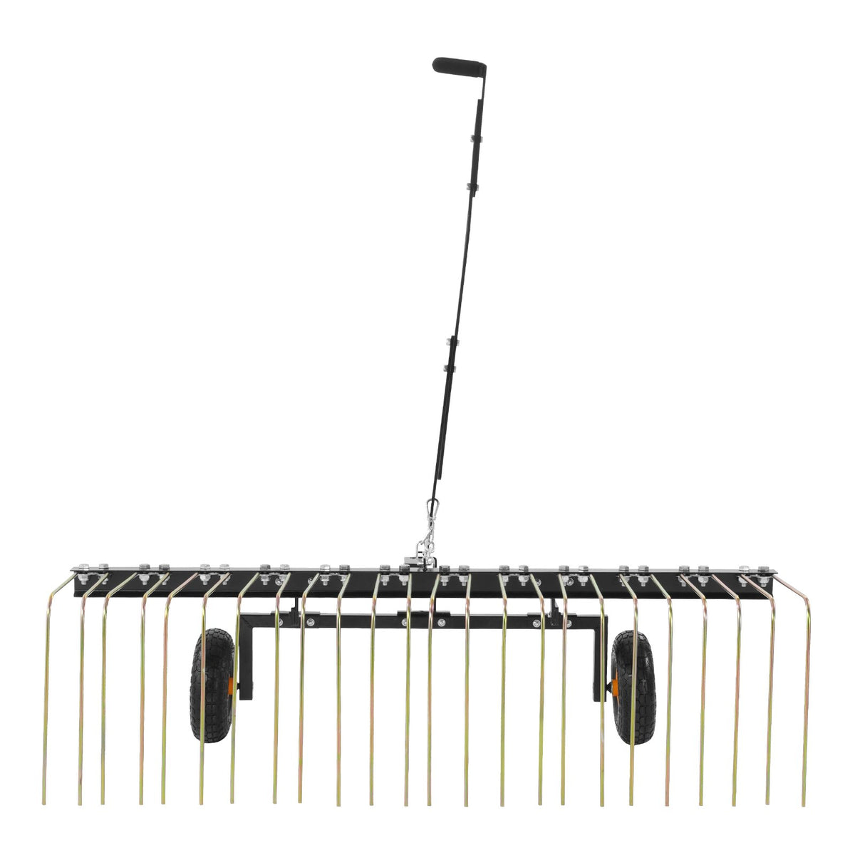 VEVOR Tow Behind Dethatcher, 1.5m Tow Dethatcher with 24 Steel Tines, Lawn Dethatcher Rake for ATV or Mower, Tow Behind Lawn Rake with Lift Handle for Leaves, Pine Needles, and Grass