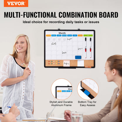 Vevor multi-functional combination board with two people discussing it in a meeting setting.