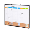 Whiteboard with calendar and notes on a white background
