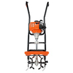 VEVOR Tiller Cultivator Gas Powered, 31CC 4-Stroke Garden Cultivator, Tiller with 4 Steel Adjustable Front Tines for Lawn, Garden and Field Soil Cultivation