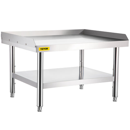 VEVOR Stainless Steel Equipment Grill Stand, 122 x 76 x 61cm Stainless Table, Grill Stand Table with Adjustable Storage Undershelf, Equipment Stand Grill Table for Hotel, Home, Restaurant Kitchen