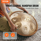 Handpan Drum 22 in 10 Notes D Minor Hand Drum Instrument with Mallet