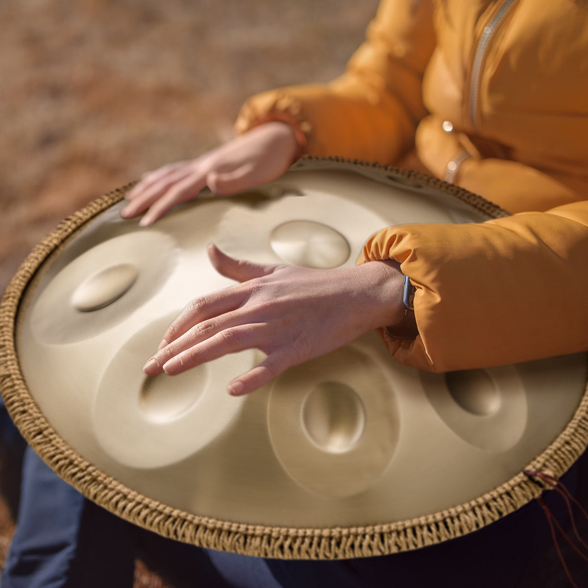 Handpan Drum 22 in 10 Notes D Minor Hand Drum Instrument with Mallet