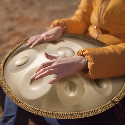 Handpan Drum 22 in 10 Notes D Minor Hand Drum Instrument with Mallet