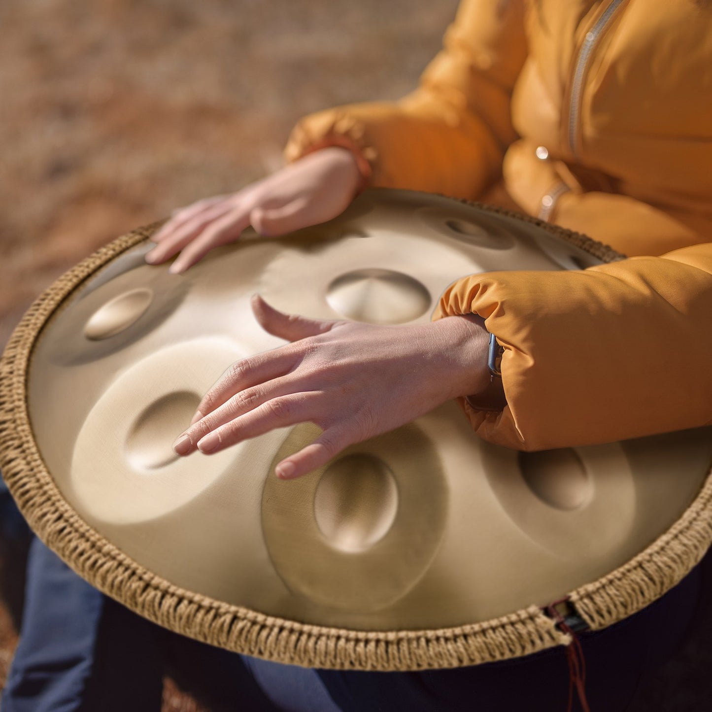 Handpan Drum 22 in 12 Notes D Minor Hand Drum Instrument with Mallet