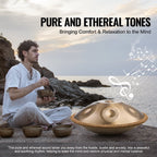 Handpan Drum 22 in 9 Notes D Minor Steel Hand Drum with Mallets for Adult