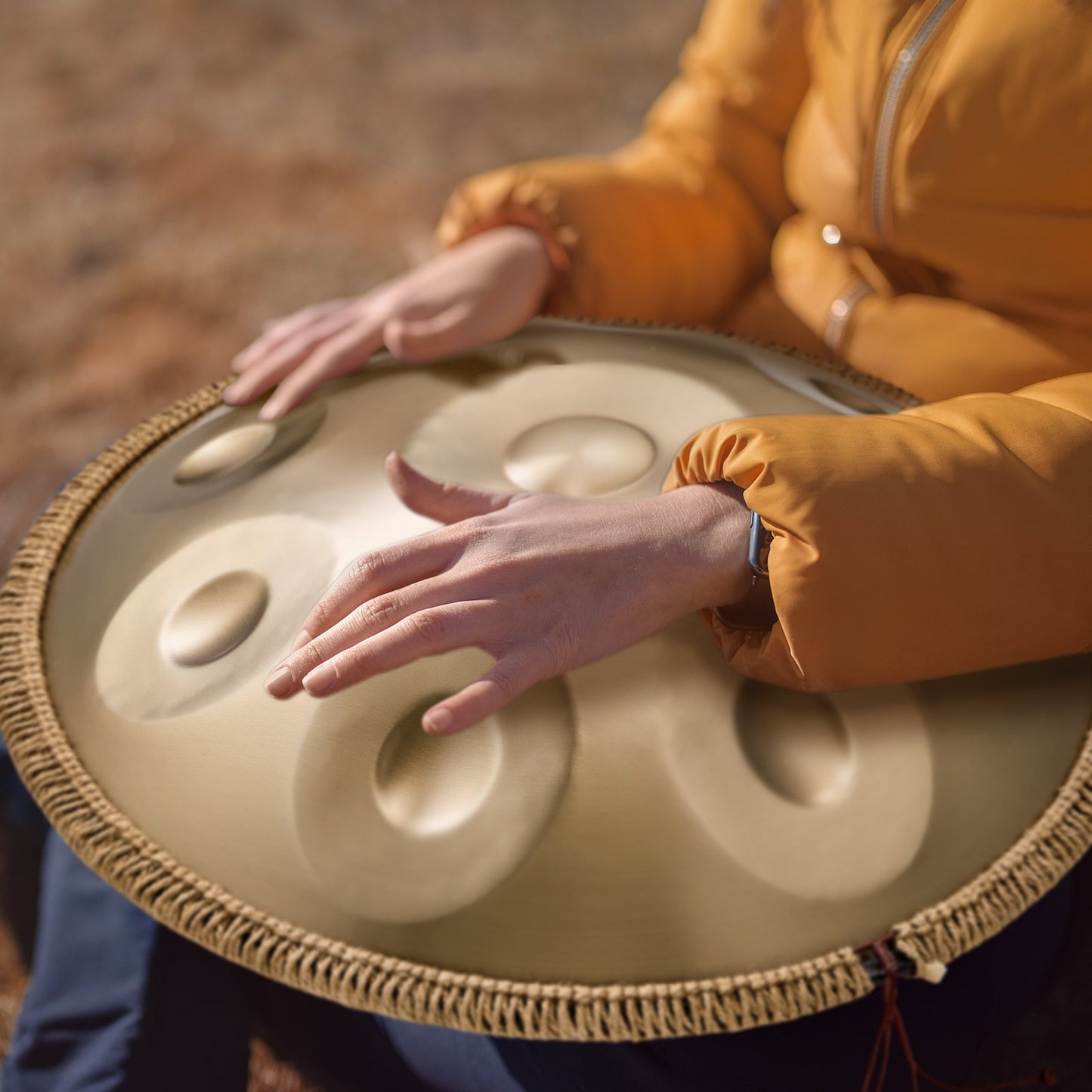 Handpan Drum 22 in 9 Notes D Minor Steel Hand Drum with Mallets for Adult