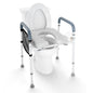 Raised Toilet Seat, 7-Position Height Adjustment 655-805 Mm, 158.7 kg Weight Capacity, with Comfort Padded Aluminum Frame, Universal Toilet Seat Riser, for Elderly, Handicap, Pregnant, Medical