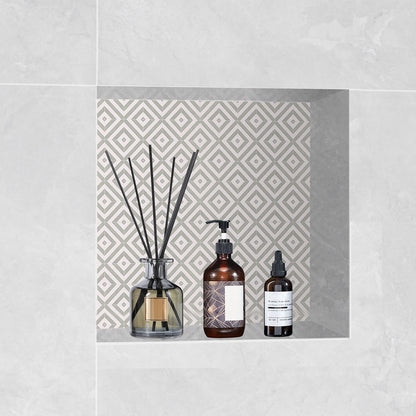 Shower Niche Ready for Tile 40.64 x 40.64 cm, Single Shelf Organizer, Square Corners Wall-inserted Niche Recessed, Sealed Protection Modern Soap Storage Niche for Shower Bathroom, Black