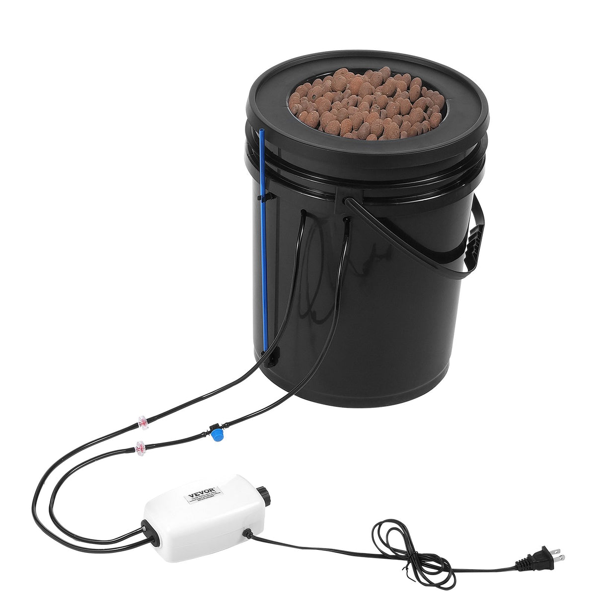 VEVOR DWC Hydroponics Grow System Deep Water Culture with Top Drip 1 Bucket 20L