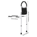 Bed Rail for Elderly, Bedside Assist Rails with Supporting Leg and PU Handrail, Adjustable Height Carbon Steel Pipe Bedside Cane, Bed Bars for Seniors & Patients, Fits King, Queen, Full, Twin