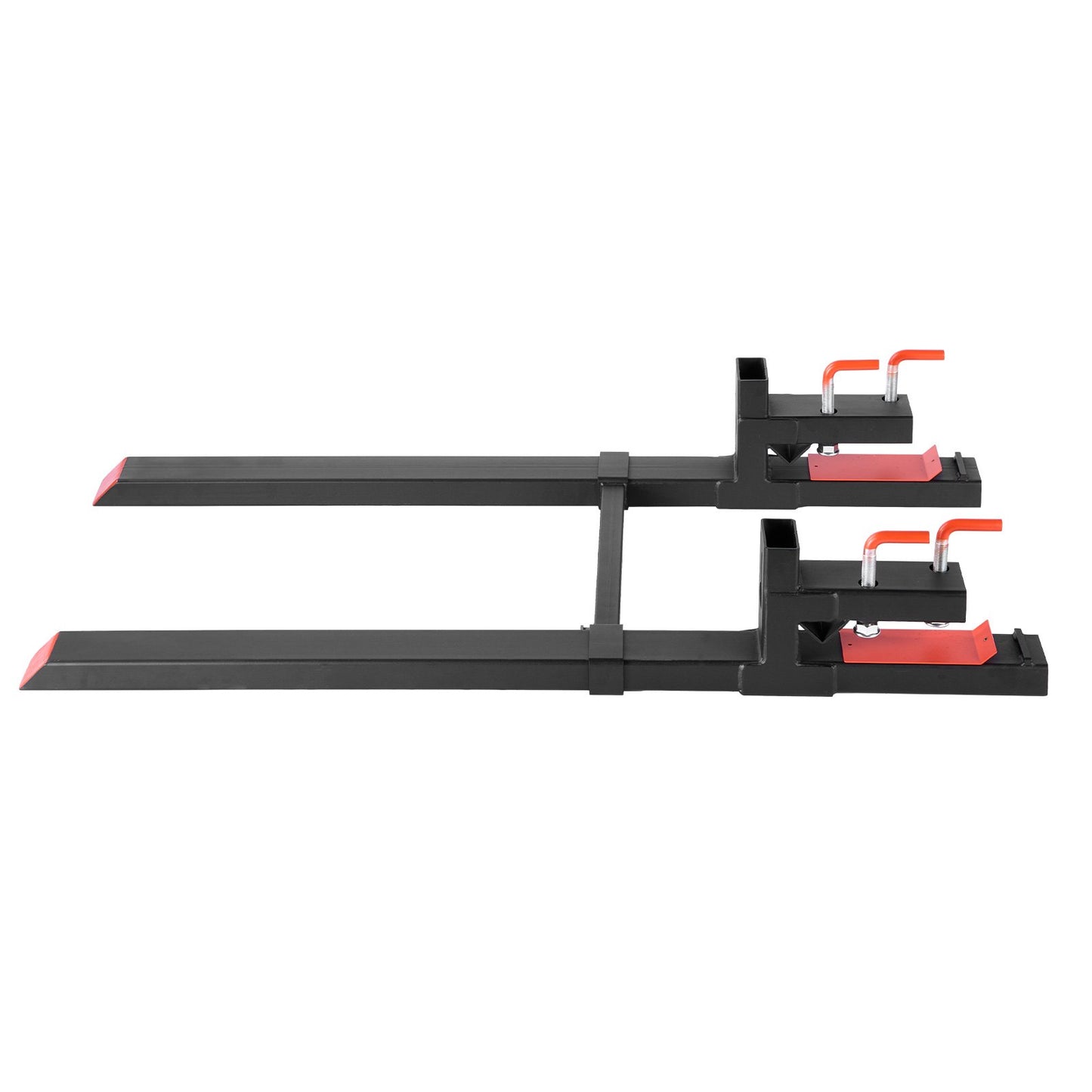 Pallet Forks, 1814 kg Clamp on Pallet Forks, 149 cm Total Length Heavy-Duty Tractor Fork with Adjustable Stabilizer Bar for Tractor Attachments, Loader Bucket, and Skid Steer, Black