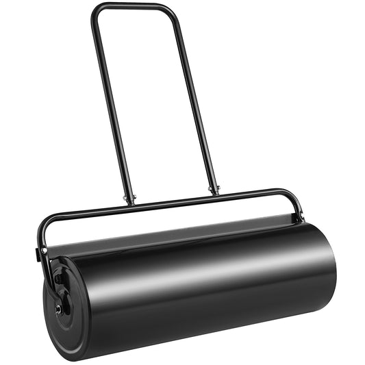 VEVOR Lawn Roller, 17 Gallon 36 Inch Sand/Water Filled Yard Roller, Steel Sod Roller with Easy-turn Plug and U-Shaped Ergonomic Handle for Convenient Push and Pull, for Lawn, Garden, Farm, Park, Black