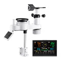 7-in-1 Wireless Weather Station, 190.5 mm VA Display, Solar Powered Outdoor Sensor, Rain Gauge, Indoor Outdoor for Weather Forecast, Temperature, Humidity, Wind Speed and Direction (No WiFi)