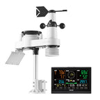 7-in-1 Wireless Weather Station, 190.5 mm VA Display, Solar Powered Outdoor Sensor, Rain Gauge, Indoor Outdoor for Weather Forecast, Temperature, Humidity, Wind Speed and Direction (No WiFi)