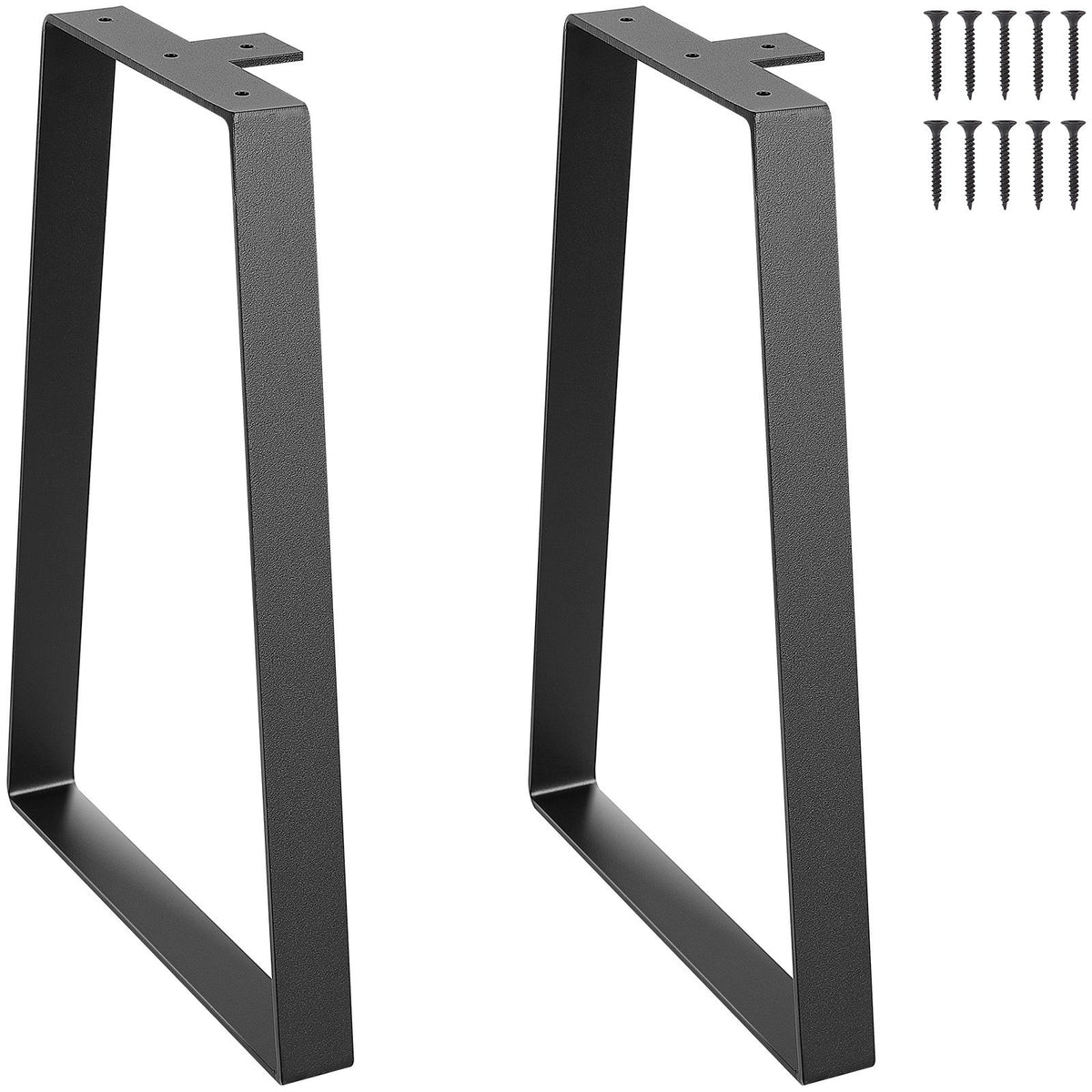 406.4MM Trapezoid Steel Table Legs, Replacement Furniture Legs Set of 2 for DIY Coffee Tables, Modern Desks, Bench, Night Stands, Sofa, Max Load 181.4KG Heavy Duty, Quick Instalation Legs Black