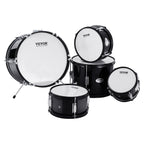 Kids Drum Set, 5-Piece, 406.4 mm Beginner Full Drum Set with Bass Toms Snare Floor Drum Adjustable Throne Cymbal Hi-Hat Pedal and Two Pairs of Drumsticks, Starter Drum Kit for Child Kids, Black