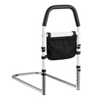 Bed Rail for Elderly, Bedside Assist Rails with PU Handrail, Adjustable Height Pipe Bedside Cane, High-Strength Carbon Steel Bed Bars for Seniors & Patients, Fits King, Queen, Full, Twin