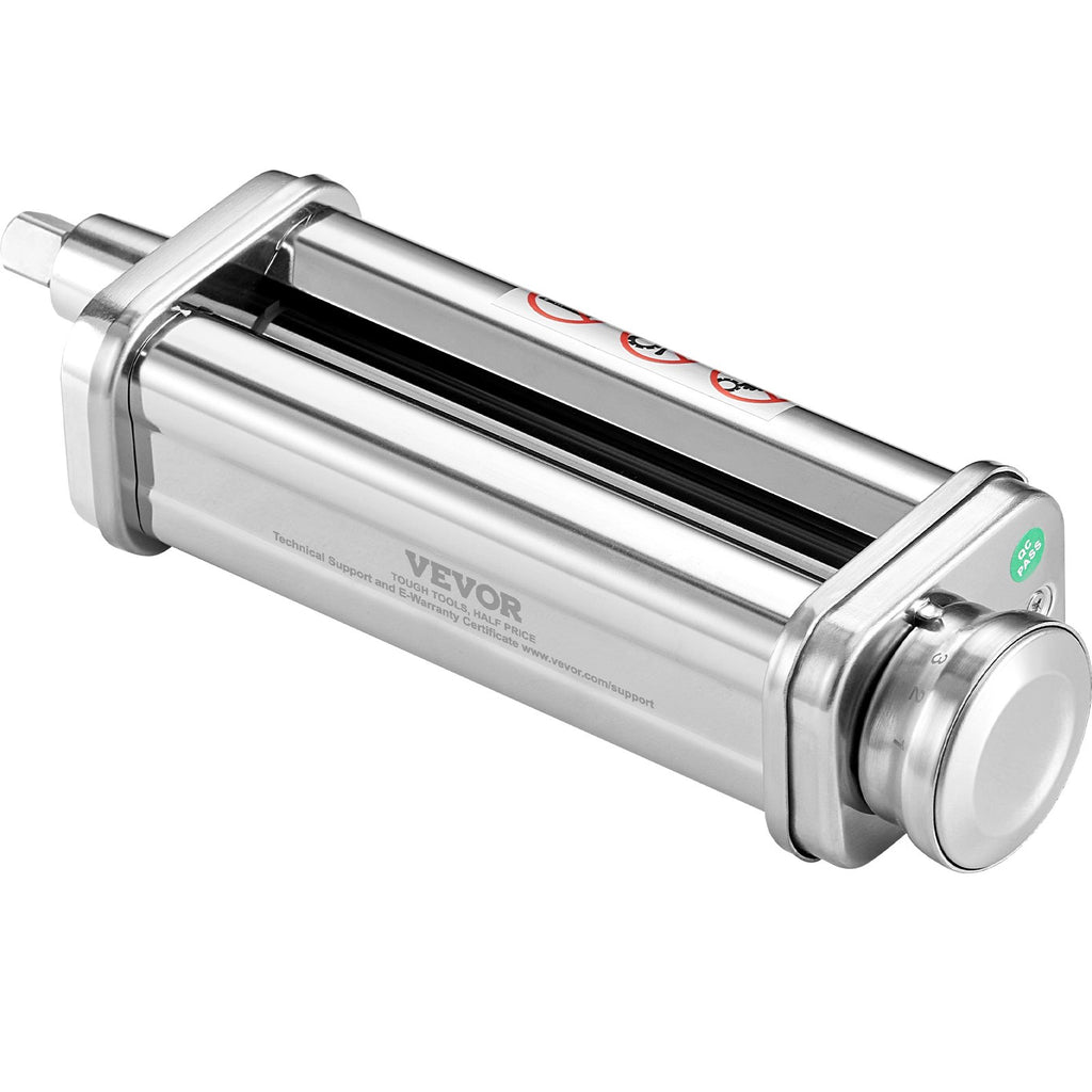 VEVOR Pasta Attachment for KitchenAid Stand Mixer, Stainless Steel Pasta Sheet Roller Attachment, Pasta Maker Machine Accessory with 8 Adjustable Thickness Knob, KitchenAid Pasta Attachment by VEVOR