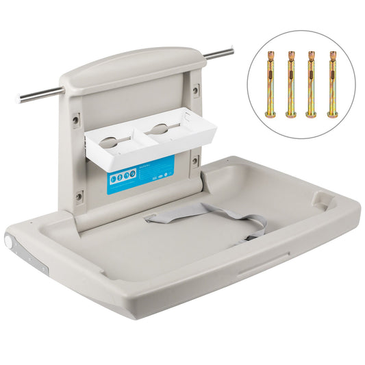 VEVOR Horizontal Baby Changing Table Wall-mounted Baby Diaper Changing Station Vertical Fold Down Baby Changing Table