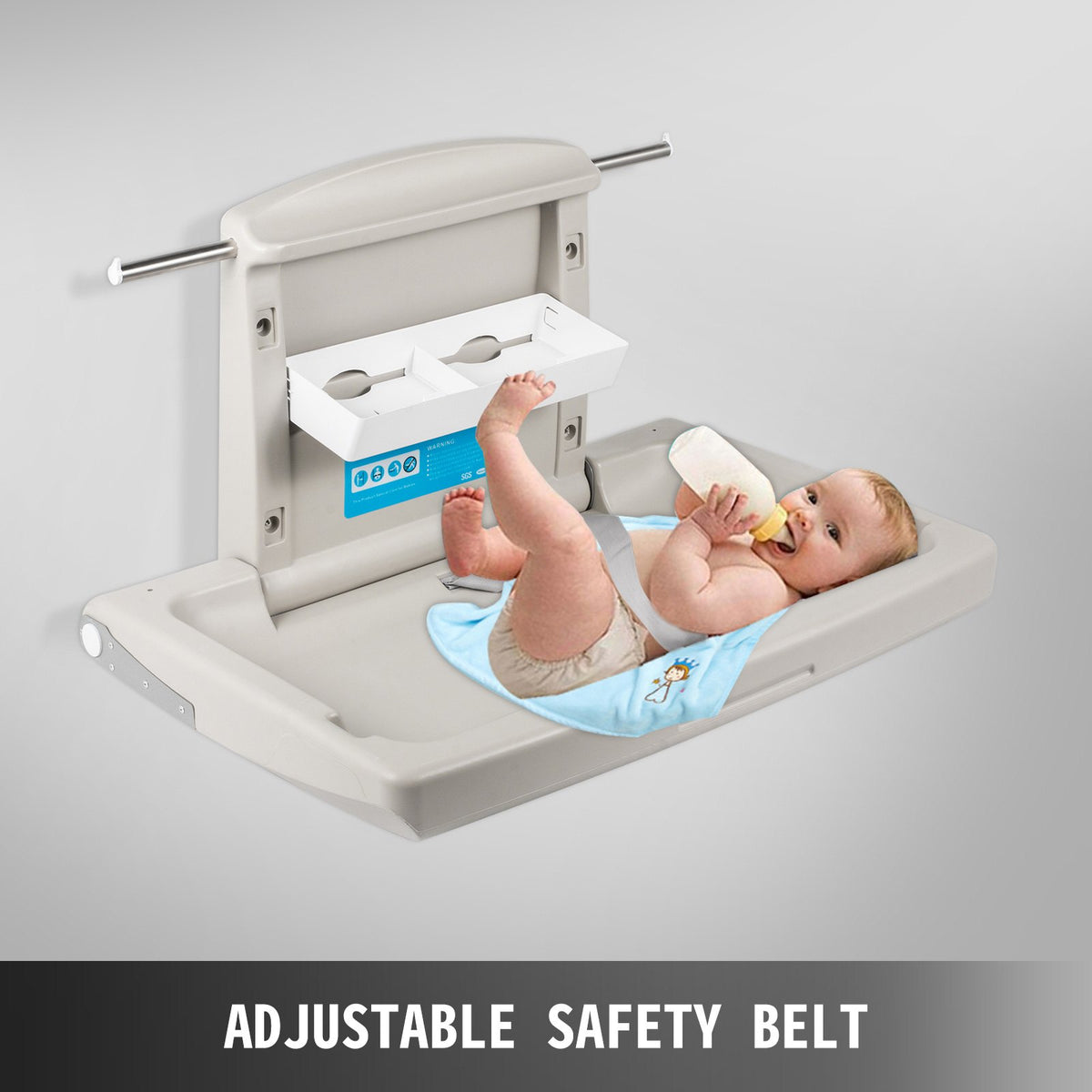 VEVOR Horizontal Baby Changing Table Wall-mounted Baby Diaper Changing Station Vertical Fold Down Baby Changing Table