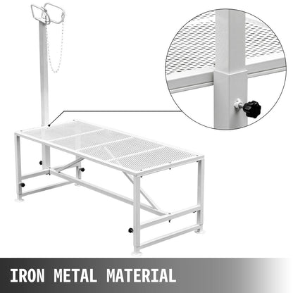 Livestock Stand 51x23 inches, Trimming Stand with Straight Head Piece, Goat Trimming Stand Metal Frame Sheep Shearing Stand Livestock Trimming Stands