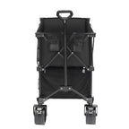VEVOR Foldable Double Decker Wagon, 400L Collapsible Wagon Cart with All-Terrain Wheels, Heavy Duty Folding Wagon Cart 350-450 lb Weight Capacity for Camping, Shopping, Garden, 52" Extra Long Extender