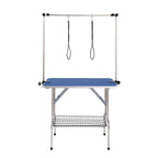 VEVOR Pet Grooming Table Two Arms with Clamp, 915 x 610mm Dog Grooming Station, Foldable Pets Grooming Stand for Medium and Small Dogs, Free Two No Sit Haunch Holder with Grooming Loop, Bearing 150kg