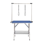 VEVOR Pet Grooming Table Two Arms with Clamp, 915 x 610mm Dog Grooming Station, Foldable Pets Grooming Stand for Medium and Small Dogs, Free Two No Sit Haunch Holder with Grooming Loop, Bearing 150kg