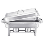 8 Qt 2 Pack Rectangle Chafing Dish Buffet Set Fullsize Pan Stainless Steel