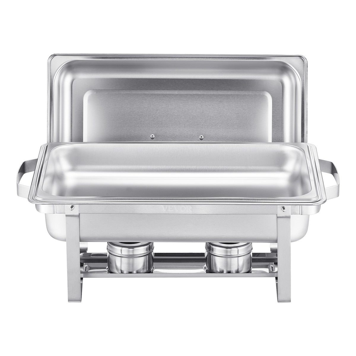 8 Qt 2 Pack Rectangle Chafing Dish Buffet Set Fullsize Pan Stainless Steel