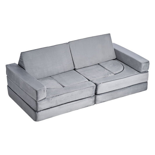 Gray sofa on a white background
