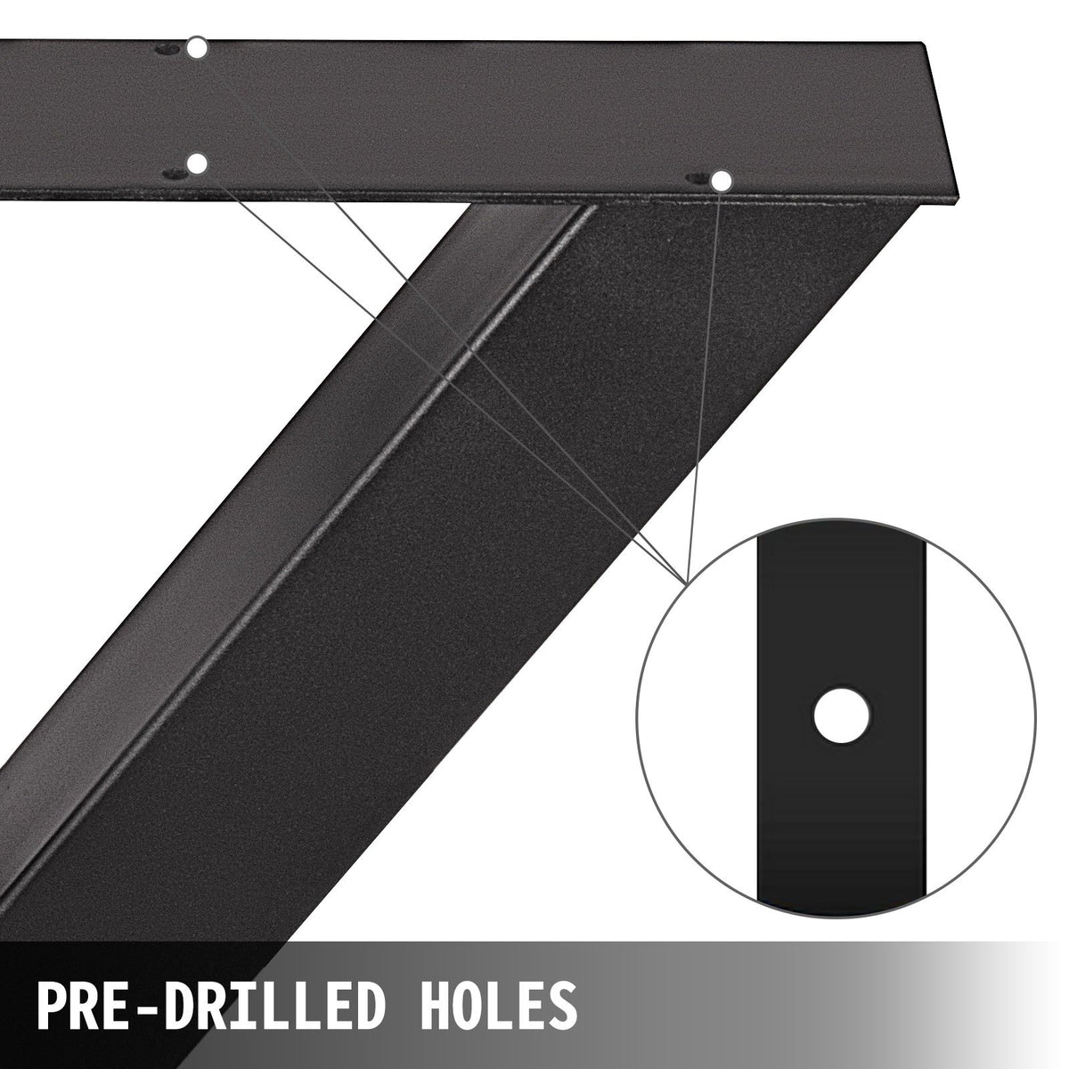 VEVOR Metal Table Legs 28.4 x 29.9 Inch Black Table Legs Premium steel table legs with X-frame style Steel Bench Legs Country Style Table Legs Furniture Leg Perfect for Coffee Store Home Office Bar