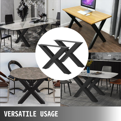 VEVOR Metal Table Legs 28.4 x 29.9 Inch Black Table Legs Premium steel table legs with X-frame style Steel Bench Legs Country Style Table Legs Furniture Leg Perfect for Coffee Store Home Office Bar