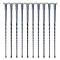 Staircase Metal Balusters, 44'' x 1/2" Galvanized Steel Decorative Banister Spindles, 10 Pack Deck Baluster with Hollow Twists, Satin Black Spiral Stair Railing with Shoes & Screws