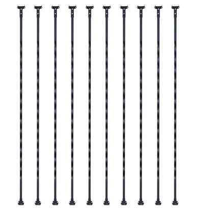 Staircase Metal Balusters, 44'' x 1/2" Galvanized Steel Decorative Banister Spindles, 10 Pack Deck Baluster with Hollow Twists, Satin Black Spiral Stair Railing with Shoes & Screws