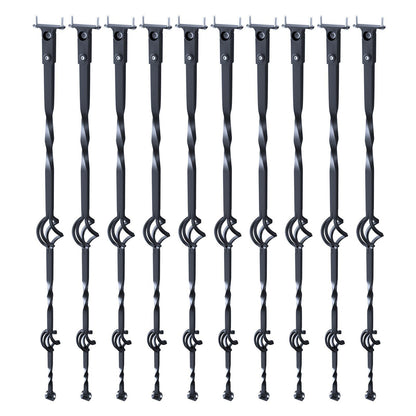 Staircase Metal Balusters, 44'' x 1/2" Galvanized Steel Decorative Banister Spindles, 10 Pack Deck Baluster with Hollow Double Baskets, Spiral Stair Railing with Shoes & Screws