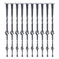Staircase Metal Balusters, 44'' x 1/2" Galvanized Steel Decorative Banister Spindles, 10 Pack Deck Baluster with Hollow Double Baskets, Spiral Stair Railing with Shoes & Screws