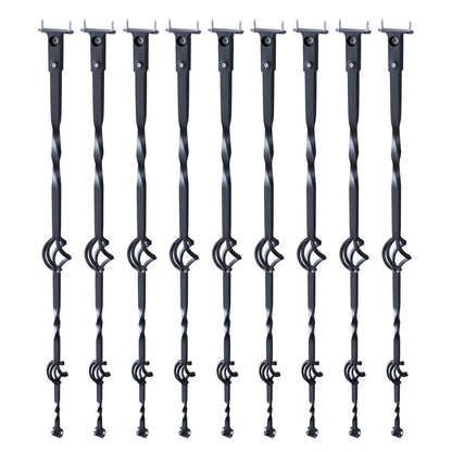 Staircase Metal Balusters, 44'' x 1/2" Galvanized Steel Decorative Banister Spindles, 10 Pack Deck Baluster with Hollow Double Baskets, Spiral Stair Railing with Shoes & Screws