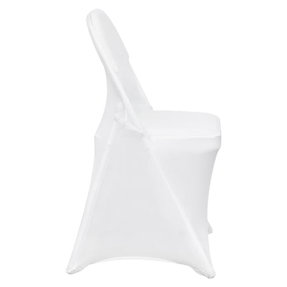 VEVOR Stretch Spandex Folding Chair Covers, Universal Fitted Chair Cover, Removable Washable Protective Slipcovers, for Wedding, Holiday, Banquet, Party, Celebration, Dining (12PCS White)