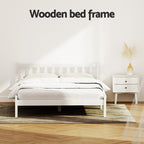 Artiss Bed Frame Double Size Wooden White SOFIE