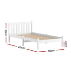 Artiss Bed Frame King Single Size Wooden White SOFIE