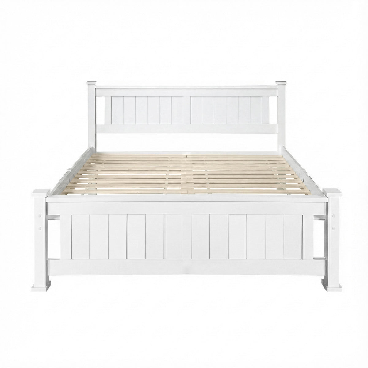 Artiss Bed Frame Double Size Wooden White RIO