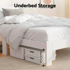 Artiss Bed Frame King Single Size Wooden White JADE
